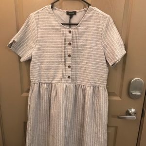 Gray and white dress